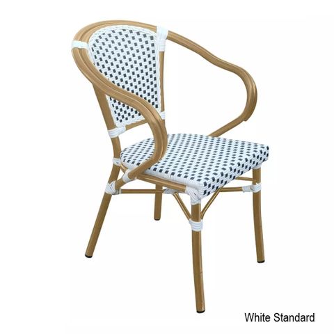 Eiffel Arm Chair 150kg Natural - White  Indoor - Outdoor