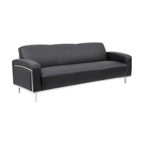 Sienna 3-Seater Sofa 120kg  Black PU