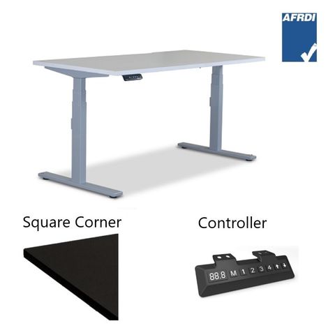 Vertilift Electric Desk L1800xD800mm 2Leg700 Silv Fr L1