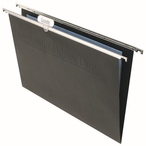 Crystalfile Foolscap Xtra Heavy Duty Suspension Files Pk50 Black