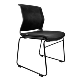 Star Visitor Chair No Arms, Black Frame, Mesh Back 110kg