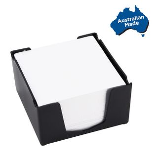Italplast Memo Cube Holder with Plain Paper - Black