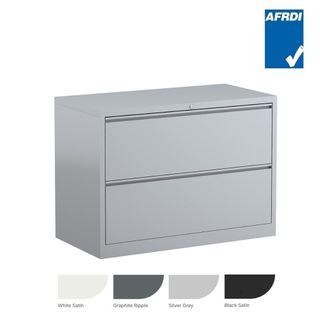 Steelco Lateral Filing Cabinet 2 Drawer H710xW915xD463mm