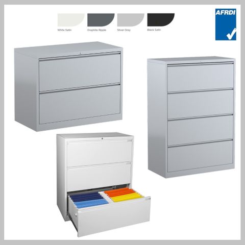 Steelco Lateral Filing Cabinet - W915xD463mm