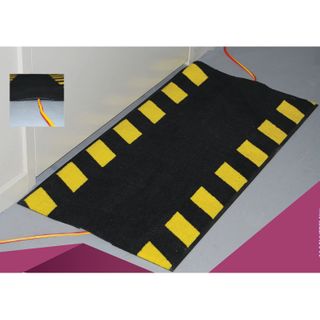 Cable Safe Mat 1000 x 500mm Black with Chevron Border