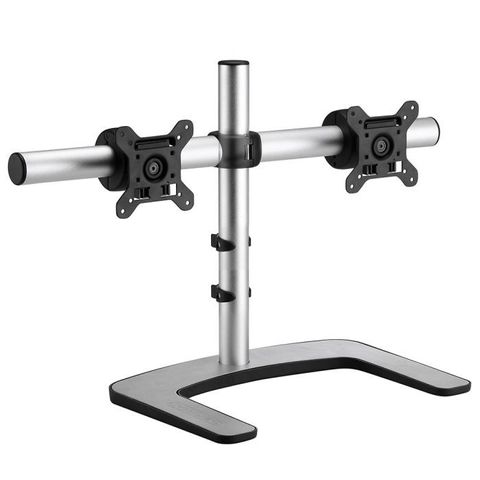 Visidec VFS-DH Dual Monitor Arm Horizontal Freestanding Mount Silver