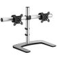 Visidec Dual Monitor Arm Horizontal Freestanding Mount Silver