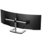 Visidec Dual Monitor Arm Horizontal Freestanding Mount Silver