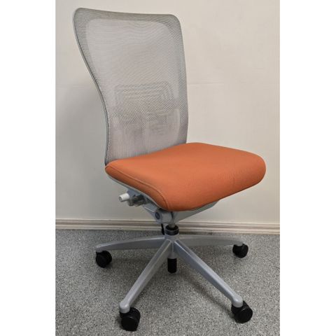 Secondhand Office Chair Mesh Back Orange Seat