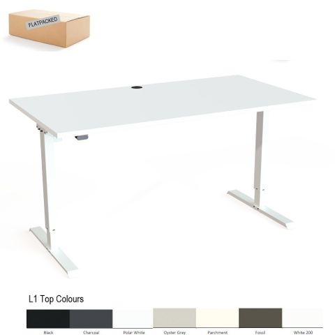 DM20 1200x700mm Electric Desk White L1 CMH Boxed