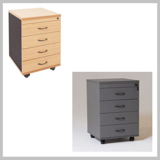 Rapid Worker Mobile Pedestal 4S Dr Lock Beech/Ironstone