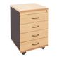 Rapid Worker Mobile Pedestal 4 Small Drawers Locking