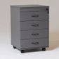 Rapid Worker Mobile Pedestal 4 Small Drawers Locking