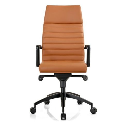 Addison HB Executive Chair with Arms Tan PU 110kg