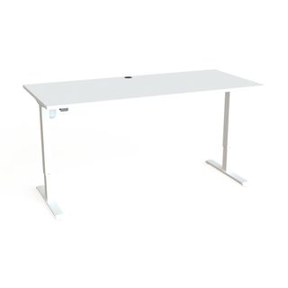 DM33 1800x750mm Electric Desk Fxd Rail White L1