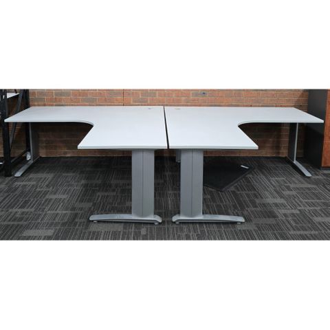 Secondhand CWS 1800x1800xD750mm Light Grey Melamine Top on Silver Metal Frame