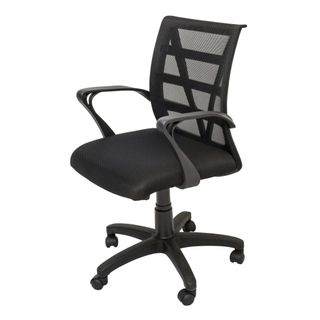 Vienna Mesh Back Chair Arms 100kg Black Boxed