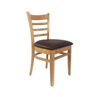 Durafurn Florence Cafe Chair W440mm seat Timber, vinyl seat