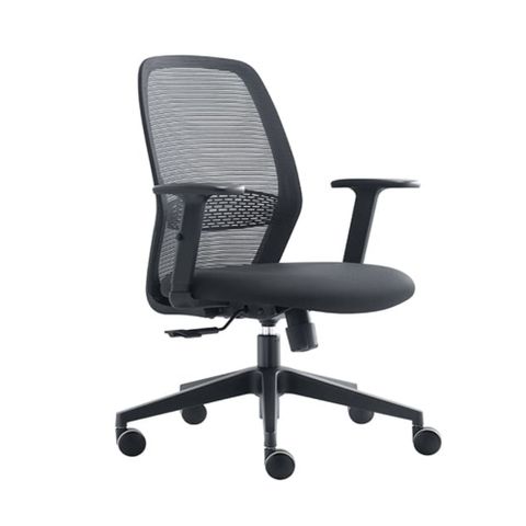 Santa Mesh BackTask Chair Adj Arms 120kg Black