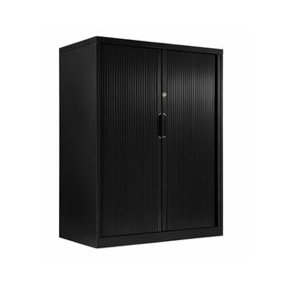 Tambour Cupboard H1200xW1200xD500mm 2Sh Black