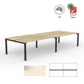 Axis 4-Person Double Sided Desk Cluster 3600x600mm Blk