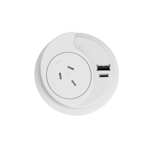 Konexus GPO & 2 x USB A/C Fast Charge Outlet [65W] White