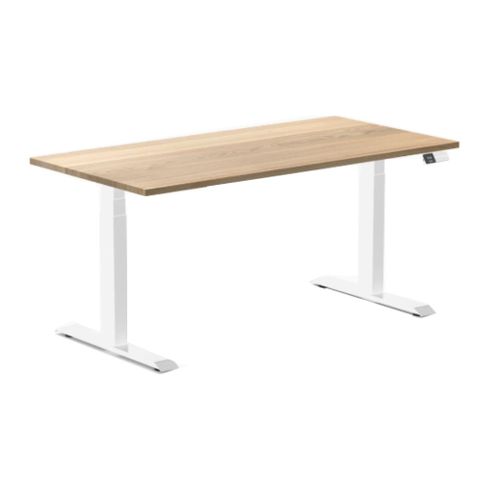 Sit-Stand Desk 1500x750mm White Fr/White Ash 140kg