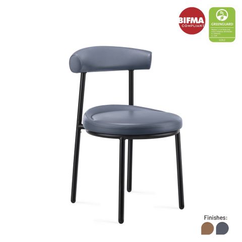 NYX Visitor Chair No Arms 120kg Navy PU