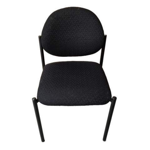 Secondhand Visitor Chair, Black Fabric. Set of 2 Chairs
