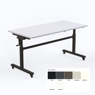 Axis Height Adj. Flip Table 1500x700mm Blk Top L1