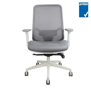 Parker Task/Meeting Room Chair wArms 135kg Wht Grey