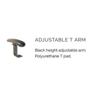 Height adjustable T arms. Pair. Black Unfitted