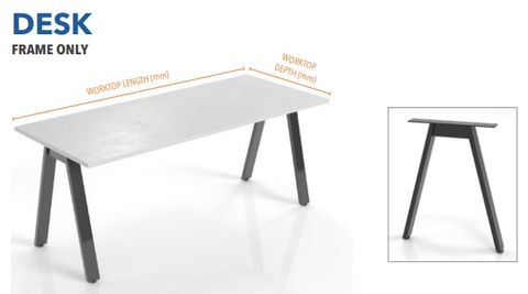 Vee Contract Desk Frame to suit 1000x600mm Black