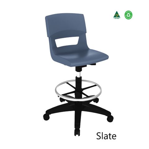 Postura Plus Gaslift Draft Chair - Black Base.