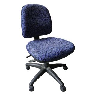 Secondhand chair 80 MB no arms blue swirl pattern