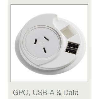Konexus 1 GPO & 2 x USB A/A Chargers & 1 Data Provision, Black