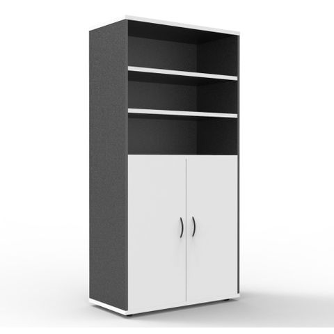 Rapid Worker Lockable Half Door Cupboard H1800xW900xD450mm - Melamine