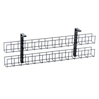 Wire Grid Basket 2 tier L1750x50mm & Brackets Black