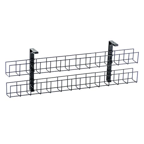 Wire Grid Basket 2 tier L1750x50mm & Brackets Black
