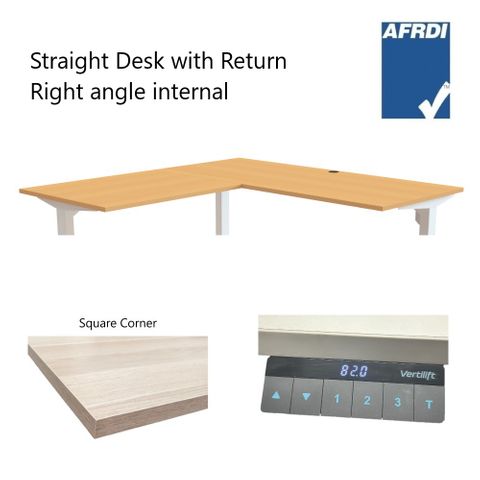 Vertilift Electric Desk 2100xD800 Return 1000xD650mm 3Leg Blk L2 CMH