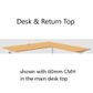 Vertilift Electric Desk 1800xD800 Return 1000xD650mm 3Leg Wht L2 CMH