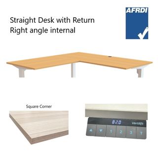 Vertilift Electric Desk 2000xD800 Return 1000xD650mm 3Leg Blk L2 CMH