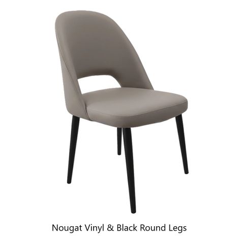 New Orleans Crescent  Chair 4L Blk PC Legs Vinyl 150kg