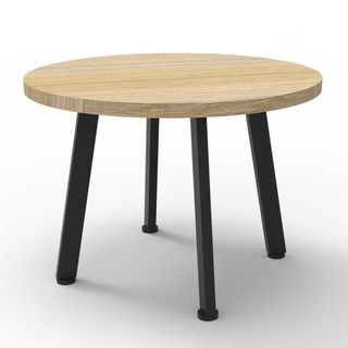 Eternity Coffee Table 600mm Diam 4Leg Natural Oak/Blk Fr  Boxed