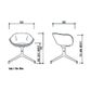 Tubby Chair Swivel Glides, 4 way polished base, Vegas