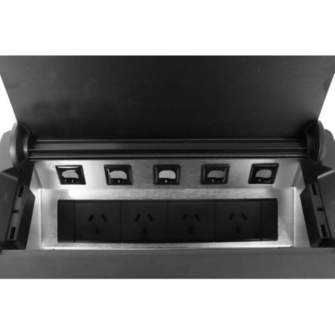 Boardroom Table Box 4xGPO&5xData Provision Black