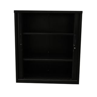 Go Tambour Cupboard H1016xW900xD473mm 2Sh Black