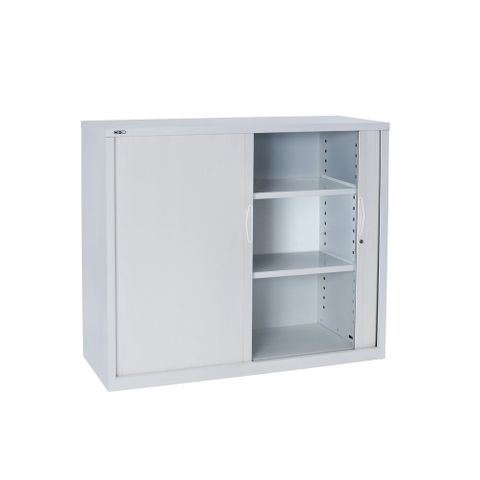 GO Tambour Cupboard H1200xW1200xD473mm 2 Sh White