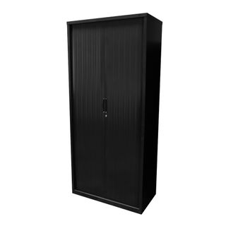 GO Tambour Cupboard H1981xW1200xD473mm 5 Sh Black