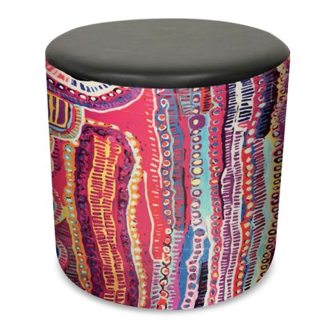 Eva Round Ottoman H450 Black Opal 120kg